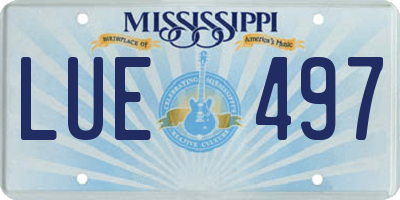 MS license plate LUE497