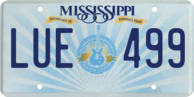 MS license plate LUE499