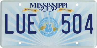 MS license plate LUE504