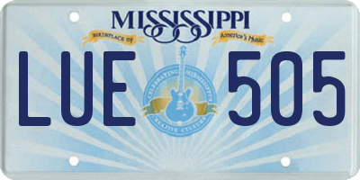 MS license plate LUE505