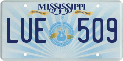 MS license plate LUE509
