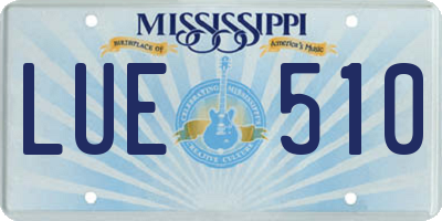 MS license plate LUE510