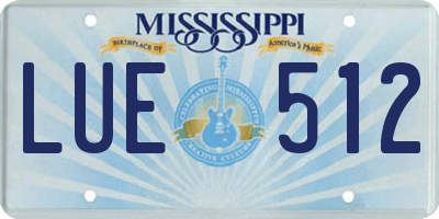 MS license plate LUE512