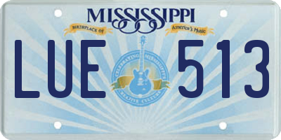 MS license plate LUE513
