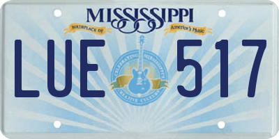 MS license plate LUE517