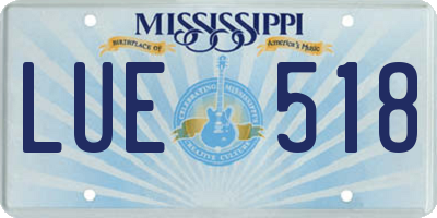 MS license plate LUE518