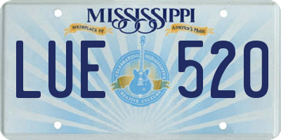 MS license plate LUE520