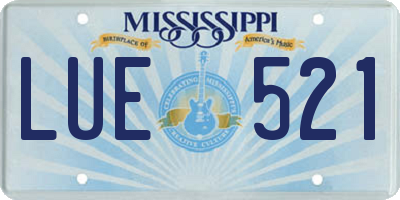 MS license plate LUE521