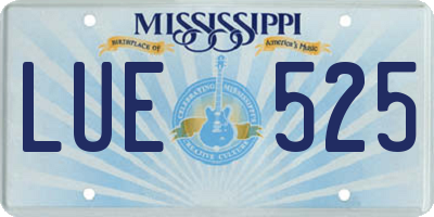 MS license plate LUE525