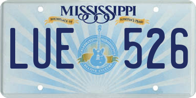 MS license plate LUE526