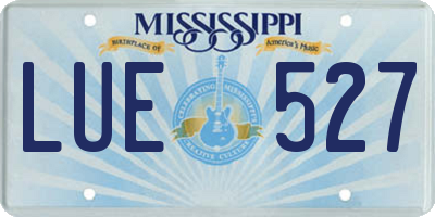 MS license plate LUE527