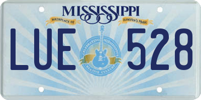 MS license plate LUE528