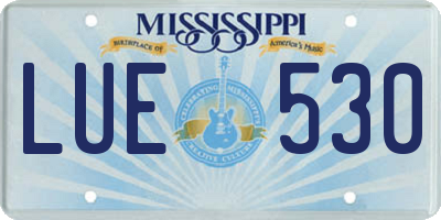 MS license plate LUE530