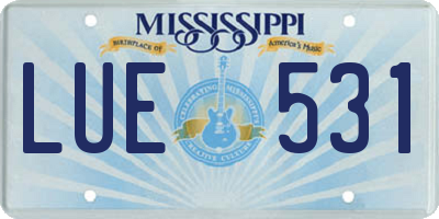 MS license plate LUE531