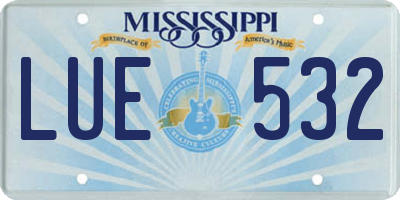 MS license plate LUE532