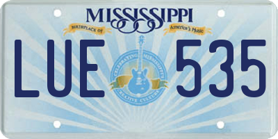 MS license plate LUE535