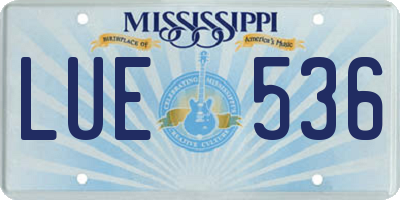 MS license plate LUE536