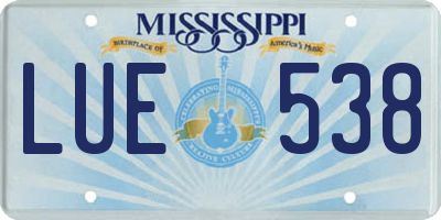 MS license plate LUE538