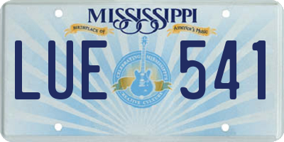 MS license plate LUE541