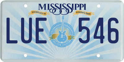 MS license plate LUE546