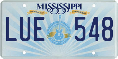 MS license plate LUE548