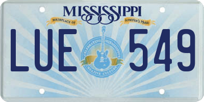 MS license plate LUE549