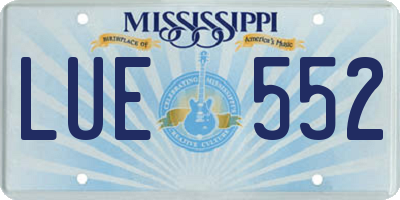 MS license plate LUE552