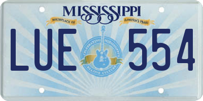MS license plate LUE554