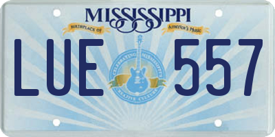 MS license plate LUE557
