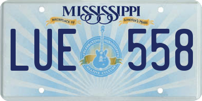 MS license plate LUE558