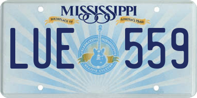 MS license plate LUE559