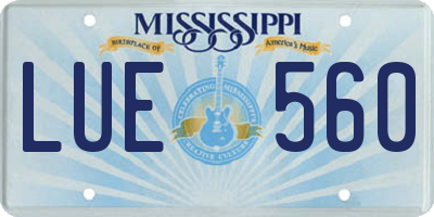 MS license plate LUE560
