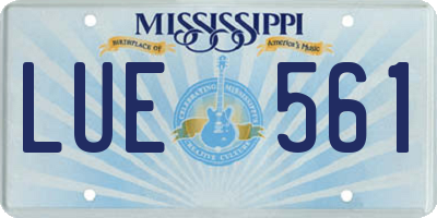 MS license plate LUE561