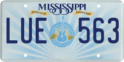 MS license plate LUE563