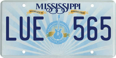 MS license plate LUE565