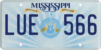 MS license plate LUE566
