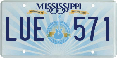 MS license plate LUE571