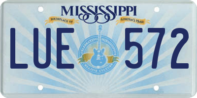 MS license plate LUE572