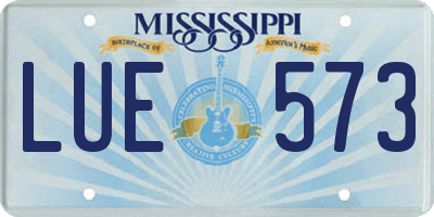 MS license plate LUE573