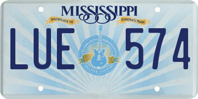 MS license plate LUE574