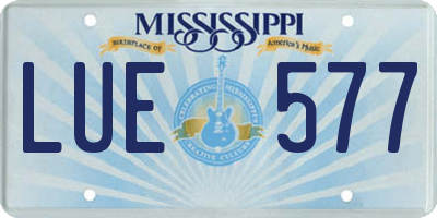 MS license plate LUE577