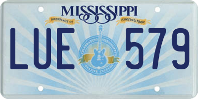 MS license plate LUE579