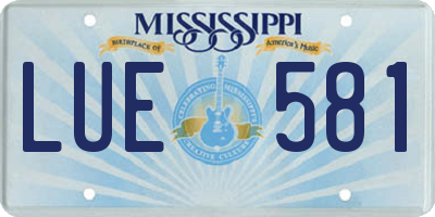 MS license plate LUE581