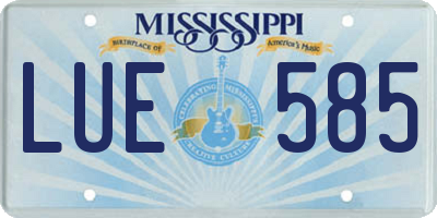 MS license plate LUE585