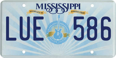 MS license plate LUE586