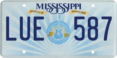 MS license plate LUE587