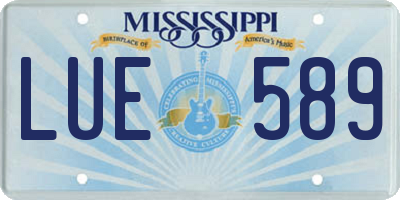 MS license plate LUE589