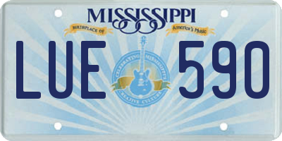 MS license plate LUE590