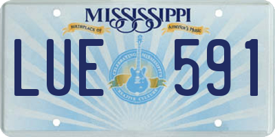 MS license plate LUE591