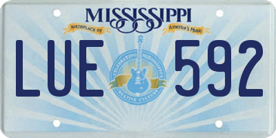 MS license plate LUE592